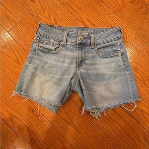 American Eagle Super Stretch Denim Cutoff Shorts | Size 0